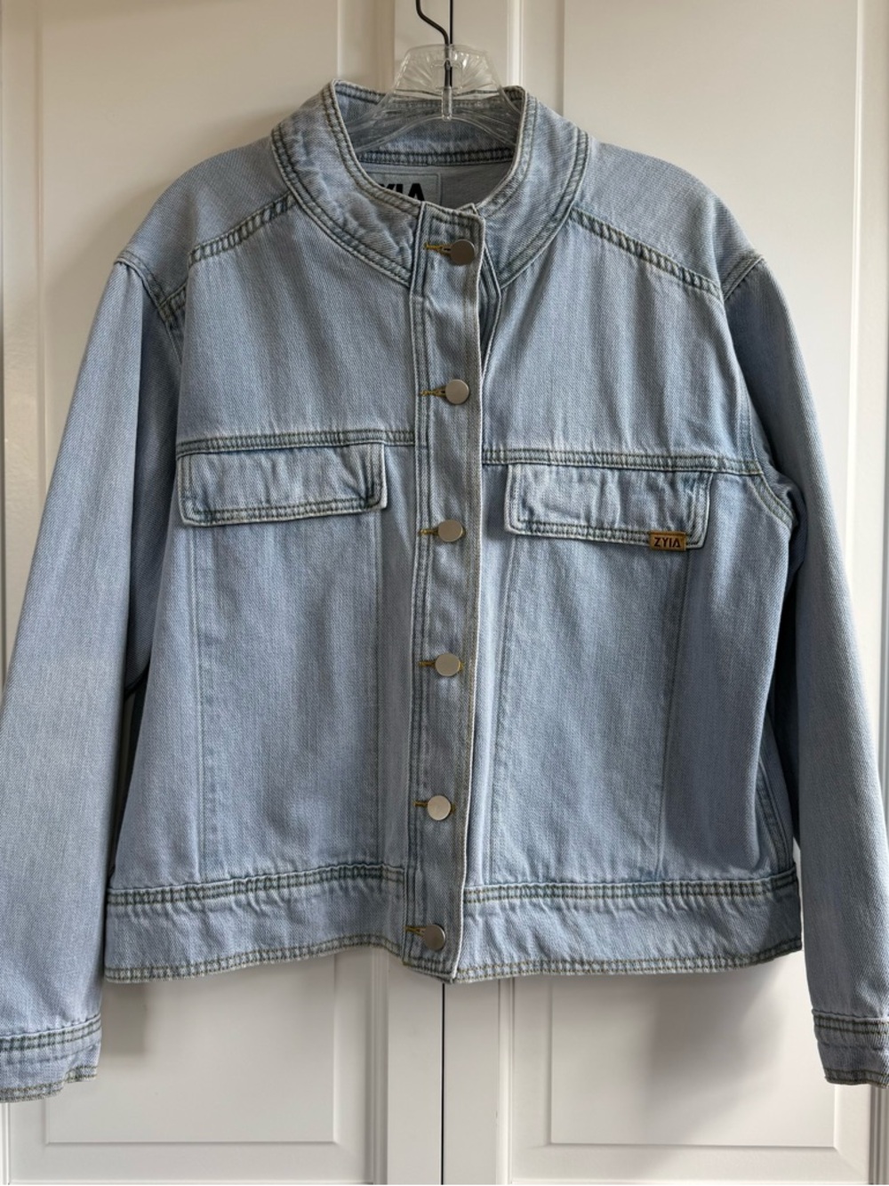 Zyia Light Wash Denim Blue Jean Jacket Women M